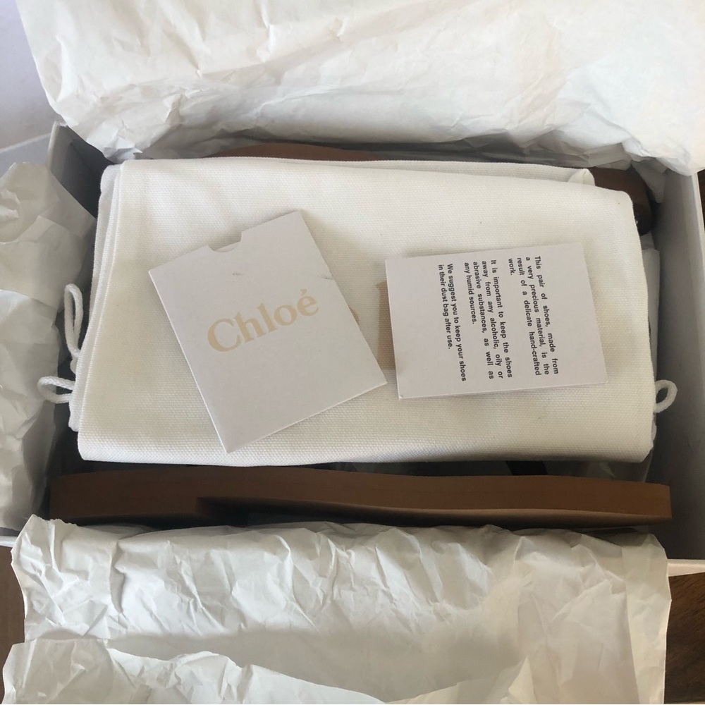 NIB $450 CHLOÉ Woody Logo Sandal (Women) in Black - size 40 EU / 10 US! - Picture 15 of 16